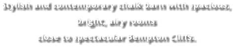 Stylish and contemporary chalk barn with spacious, bright, airy rooms close to spectacular Bempton Cliffs.